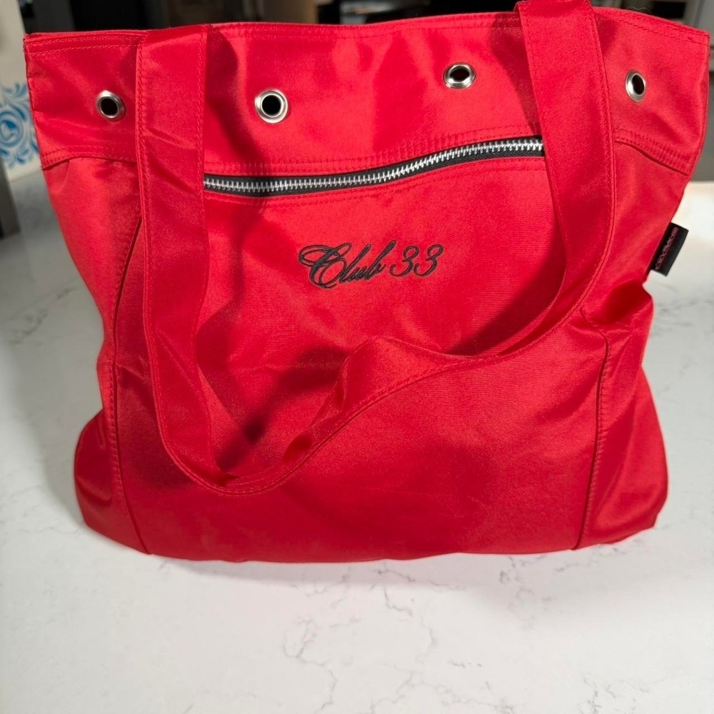 Disney Club 33 Red Tote Bag Member Exclusive Embroidered Disneyland Resort
